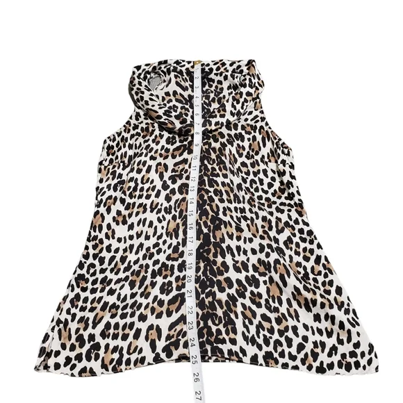 WHBM 100% Silk Leopard Print Sleeveless Blouse Sz XS Animal Print Mobwife - Picture 5 of 9